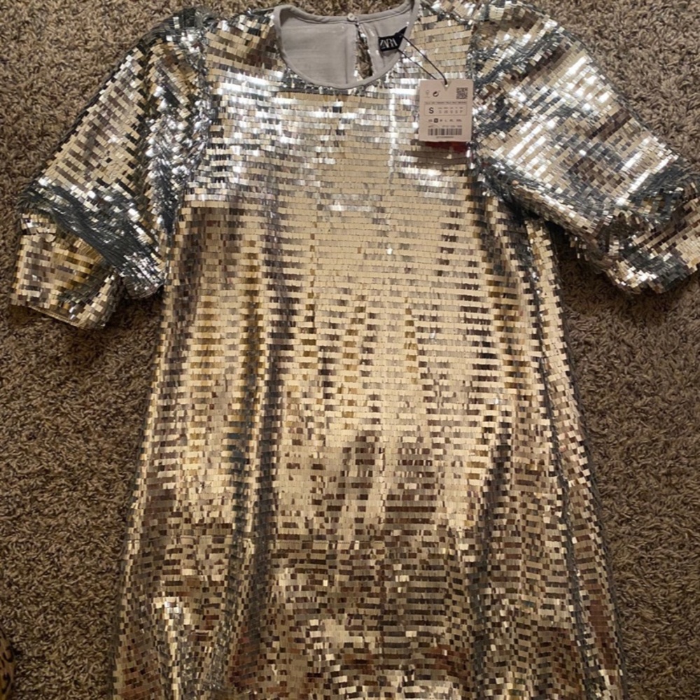 Silver sequin Zara dress